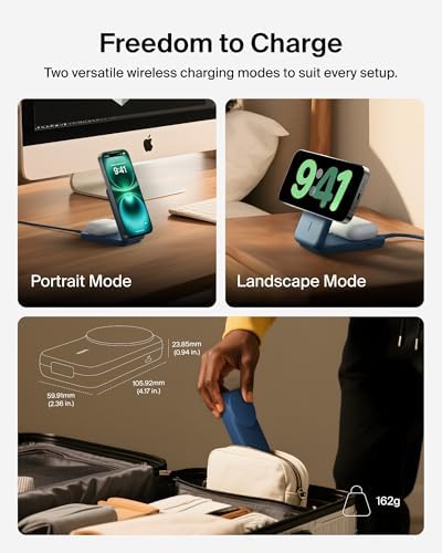 Belkin UltraCharge 2-in-1 Foldable Magnetic Charger Qi2 25W