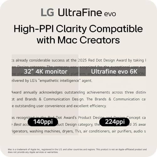 LG UltraFine evo 32U990A-S 32" 6K Thunderbolt 5 Monitor