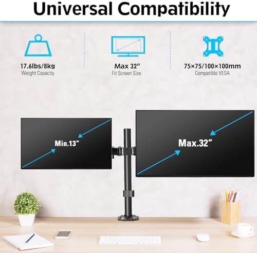 MOUNTUP Dual Monitor Arm Mount
